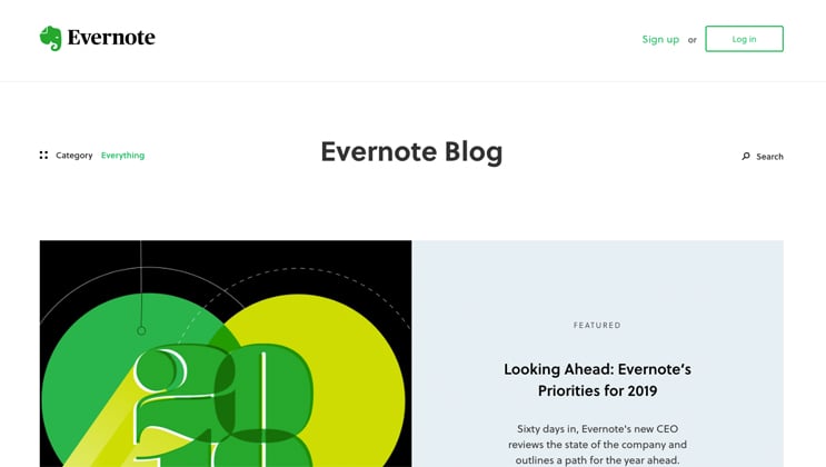 evernote blog page